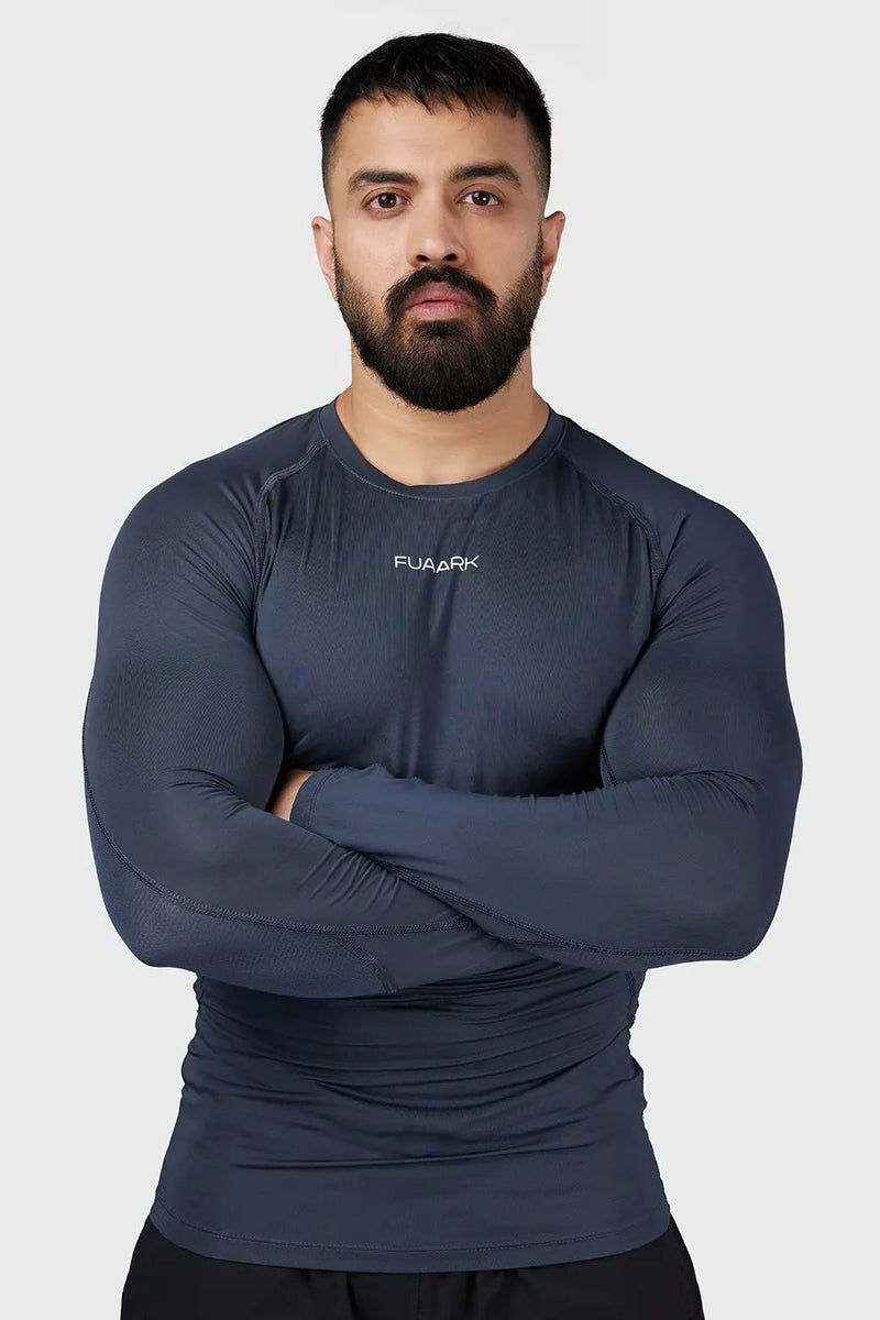 Compression 2.0 Full Sleeves T-shirt Grey by Fuaark Nz