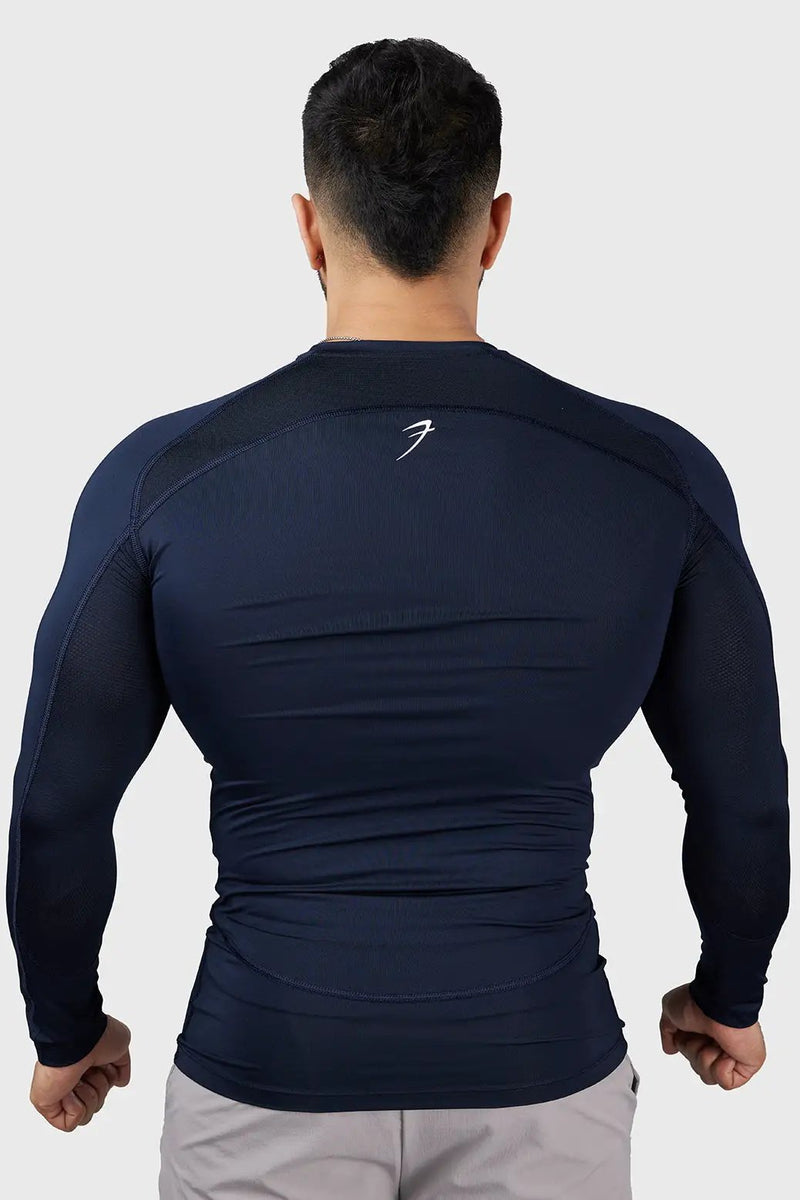 Compression 2.0 Full Sleeves T-shirt Navy by Fuaark Nz
