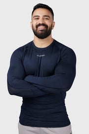Compression 2.0 Full Sleeves T-shirt Navy by Fuaark Nz