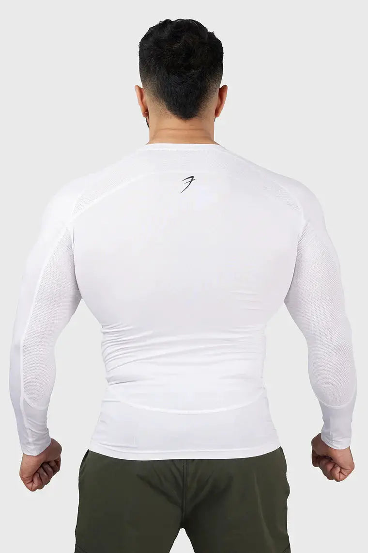 Compression 2.0 Full Sleeves T-shirt White by Fuaark Nz