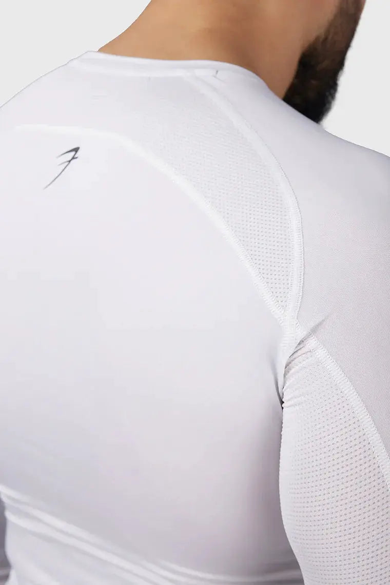 Compression 2.0 Full Sleeves T-shirt White by Fuaark Nz