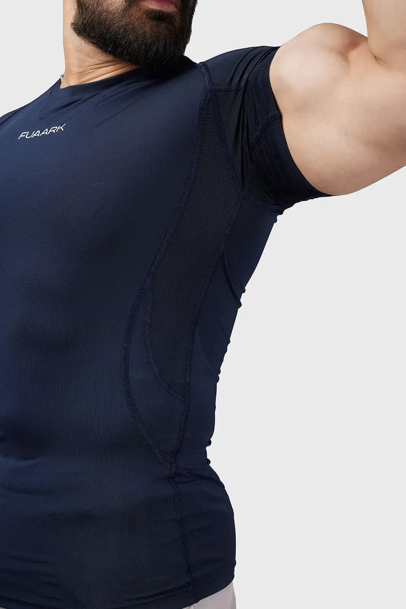 Compression 2.0 T-shirt Navy by Fuaark Nz