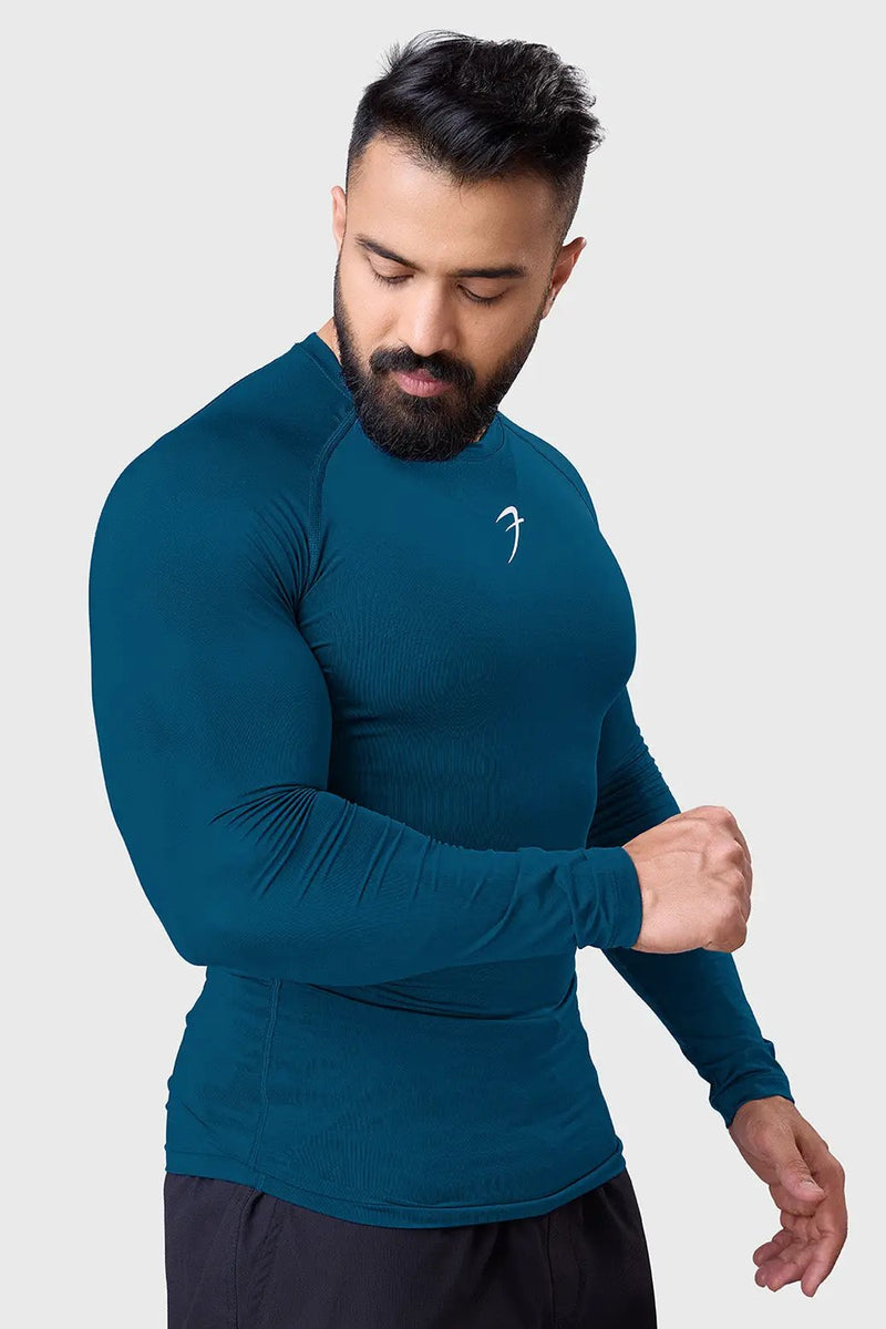 Compression Fullsleeves T-shirt Teal by Fuaark Nz