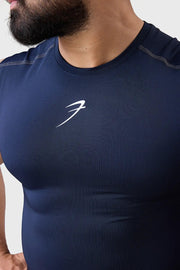 Compression Sleeveless Tank Navy by Fuaark Nz