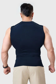 Compression Sleeveless Tank Navy by Fuaark Nz
