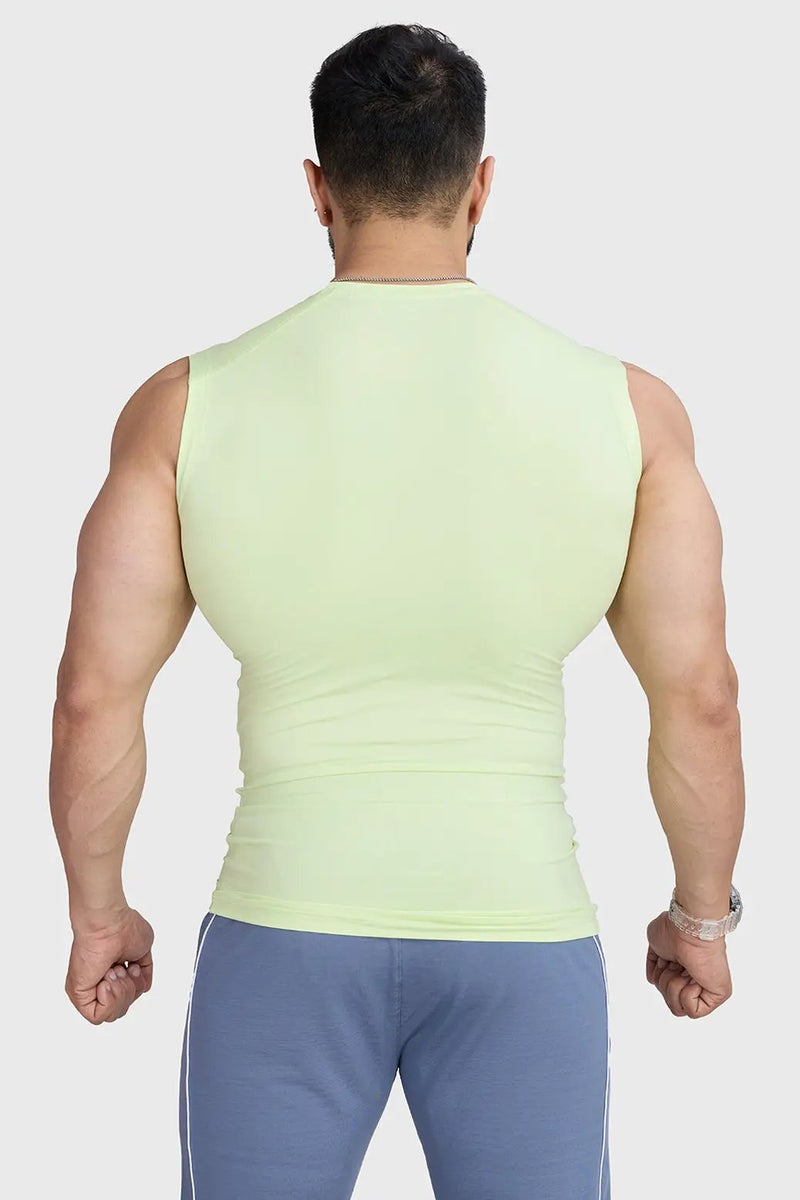 Compression Sleeveless Tank Lime by Fuaark Nz
