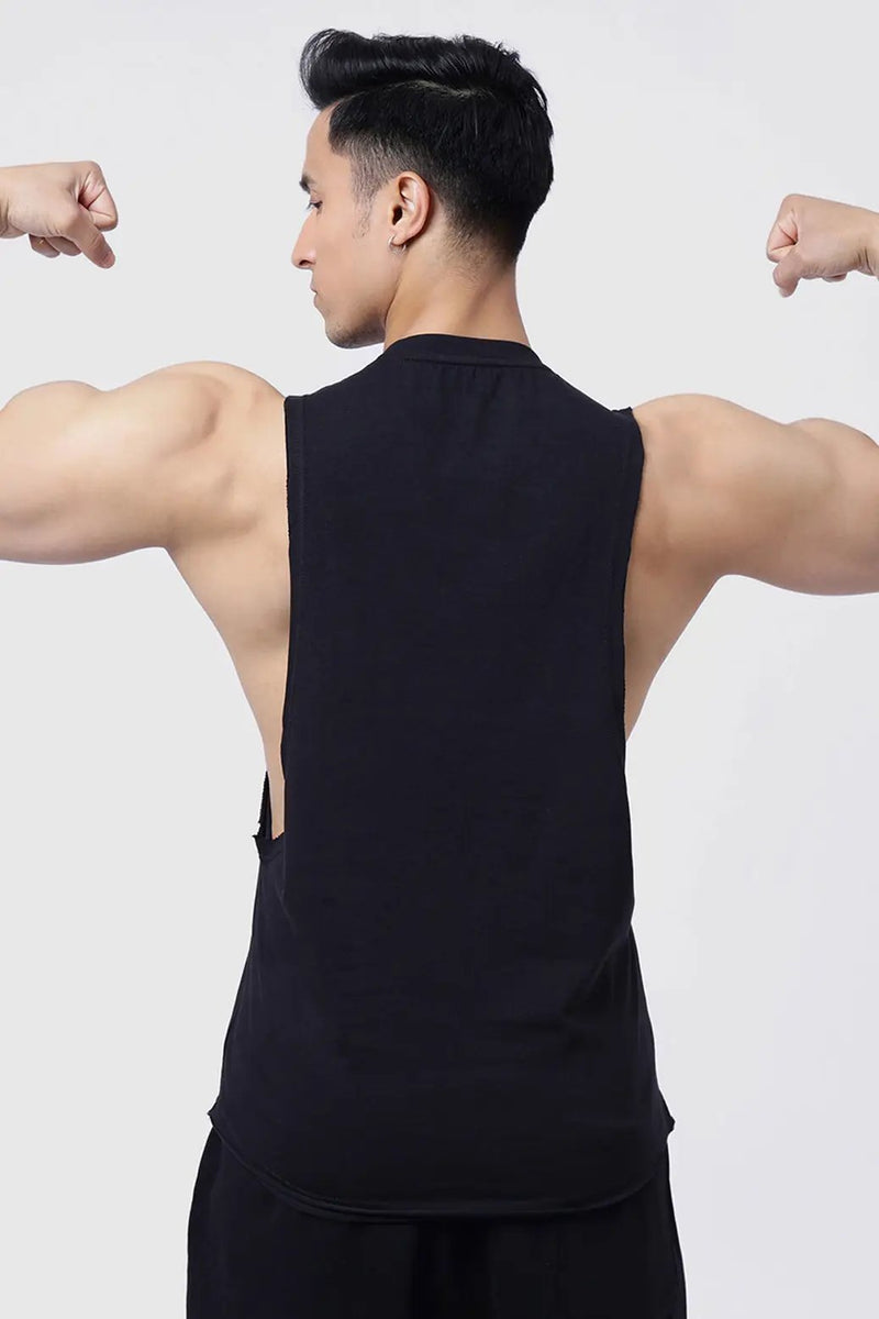 Drift Deep Arm Tank Black by Fuaark Nz