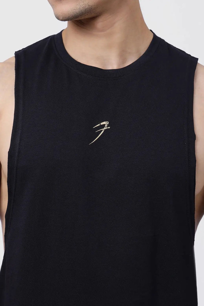 Drift Deep Arm Tank Black by Fuaark Nz