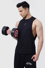 Drift Deep Arm Tank Black by Fuaark Nz