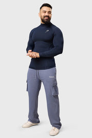 High Neck Compression Full Sleeves T-shirt Navy by Fuaark Nz