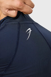 High Neck Compression Full Sleeves T-shirt Navy by Fuaark Nz