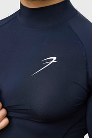High Neck Compression Full Sleeves T-shirt Navy by Fuaark Nz