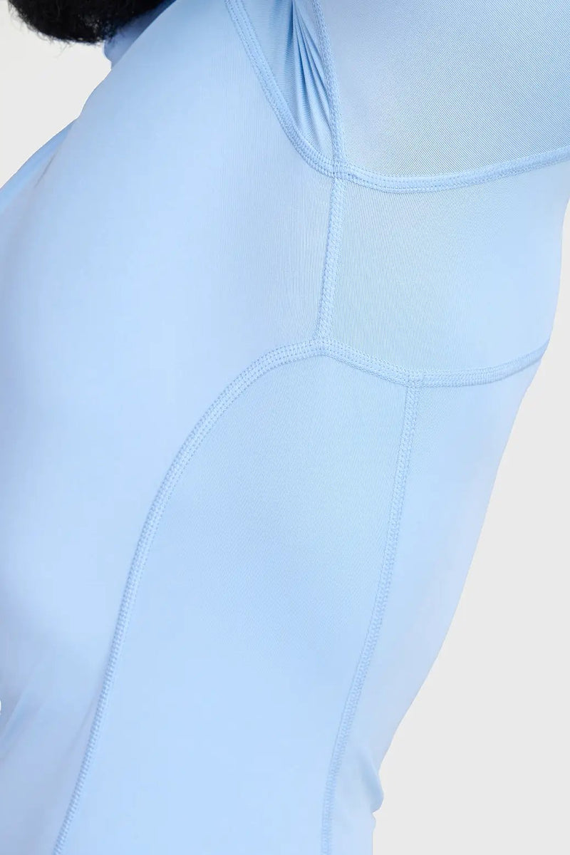 High Neck Compression T-shirt Glacial Blue by Fuaark Nz