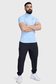 High Neck Compression T-shirt Glacial Blue by Fuaark Nz