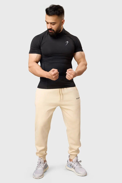 High Neck Compression T-shirt Black by Fuaark Nz