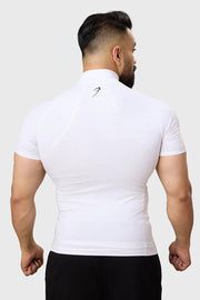 High Neck Compression T-shirt White by Fuaark Nz