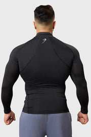 High Neck Compression Full Sleeves T-shirt Black by Fuaark Nz