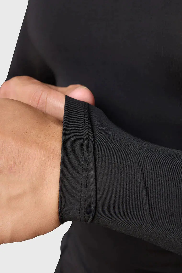 High Neck Compression Full Sleeves T-shirt Black by Fuaark Nz