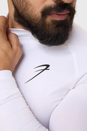 High Neck Compression Full Sleeves T-shirt White by Fuaark Nz