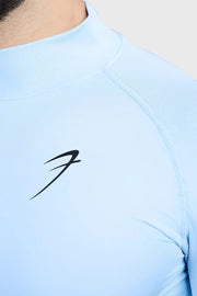 High Neck Compression Full Sleeves T-shirt Glacial Blue by Fuaark Nz