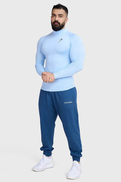 High Neck Compression Full Sleeves T-shirt Glacial Blue by Fuaark Nz