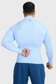 High Neck Compression Full Sleeves T-shirt Glacial Blue by Fuaark Nz