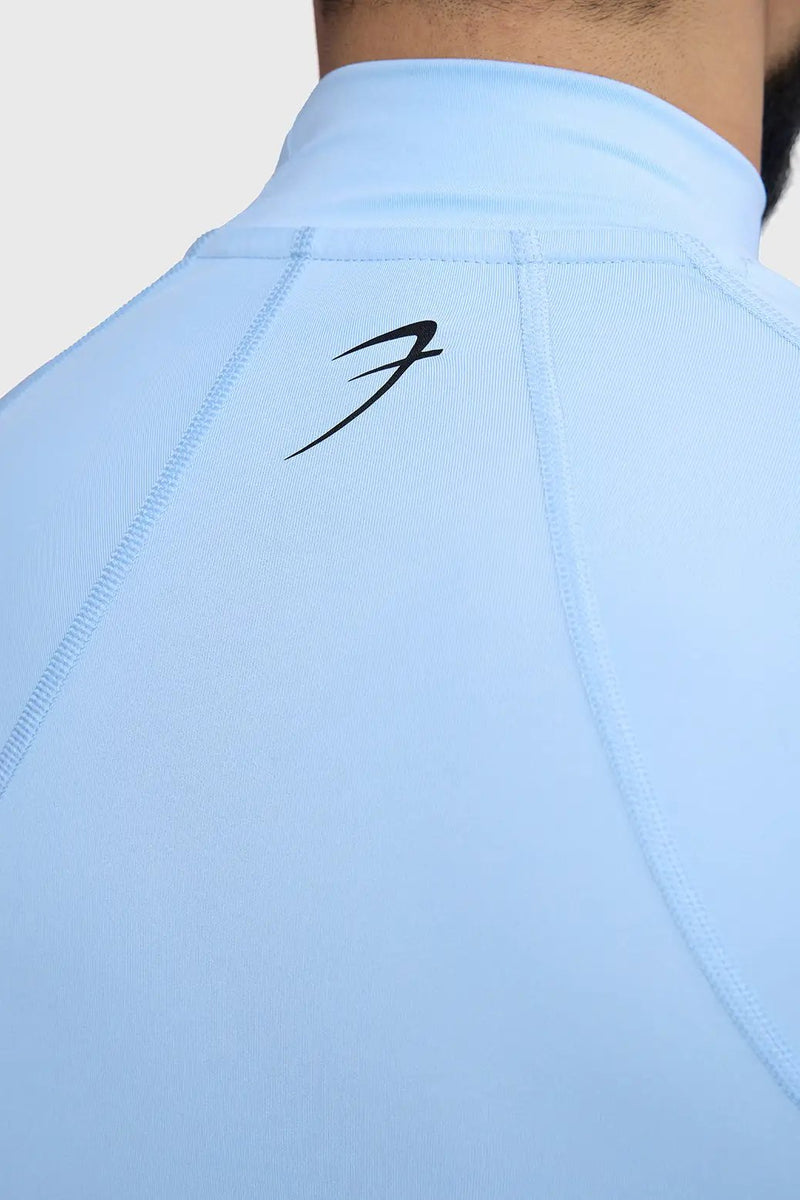 High Neck Compression Full Sleeves T-shirt Glacial Blue by Fuaark Nz