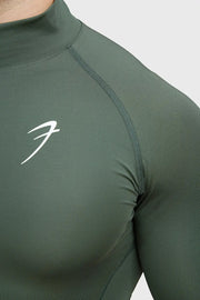High Neck Compression Full Sleeves T-shirt Olive by Fuaark Nz
