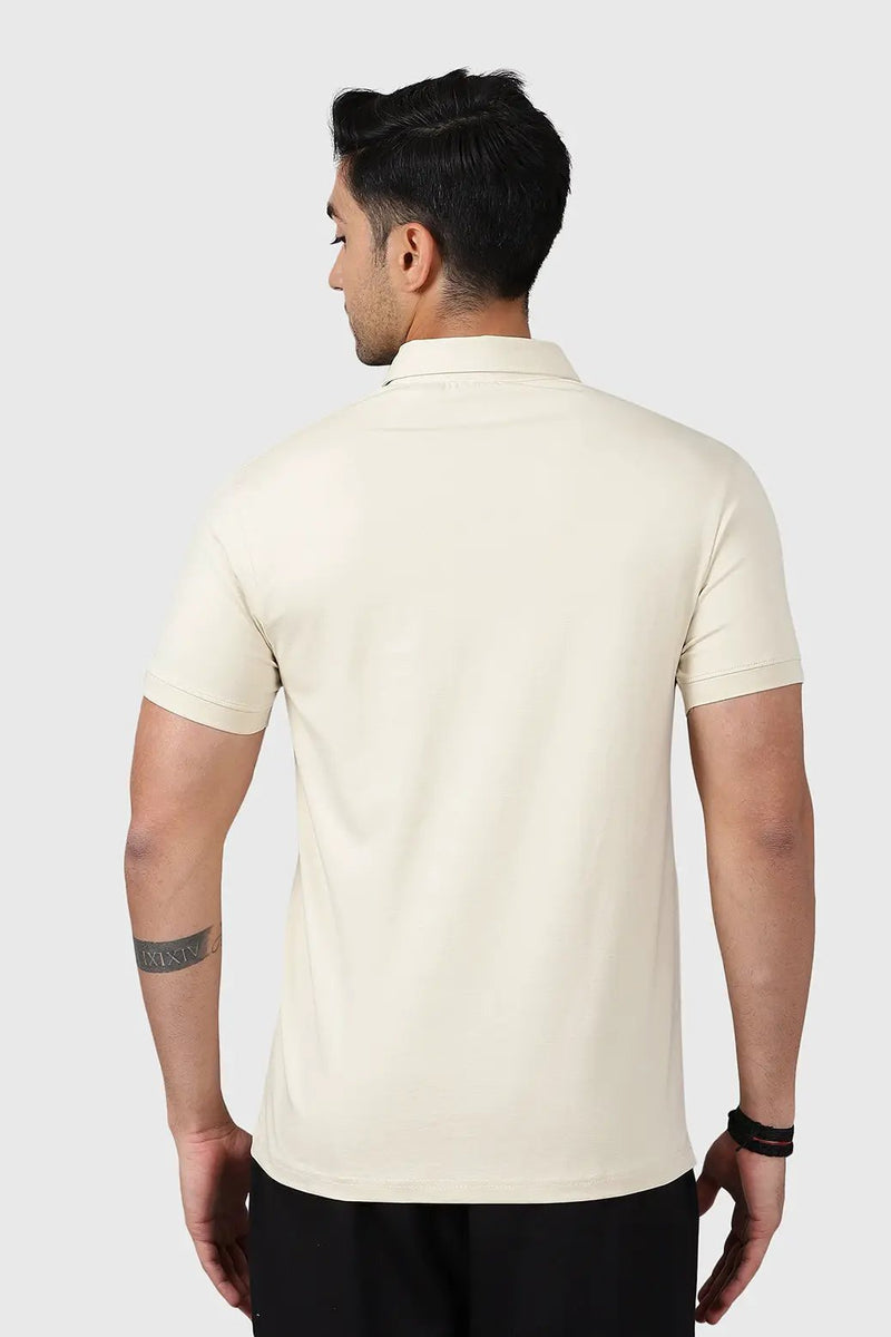 Polo T-shirt Beige by Fuaark Nz