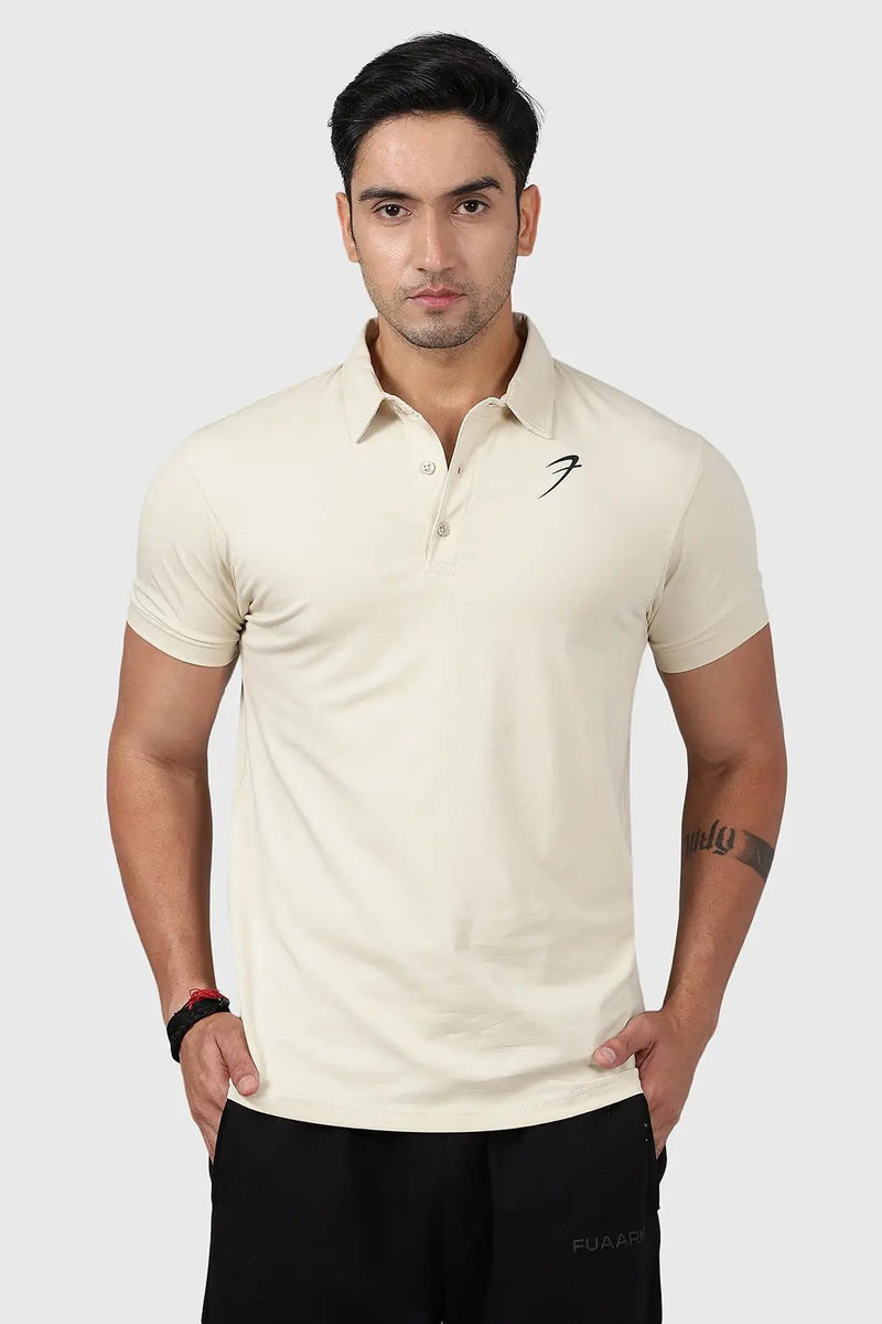 Polo T-shirt Beige by Fuaark Nz
