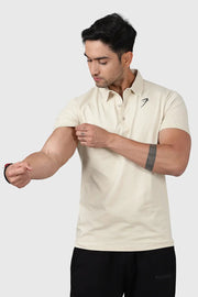 Polo T-shirt Beige by Fuaark Nz