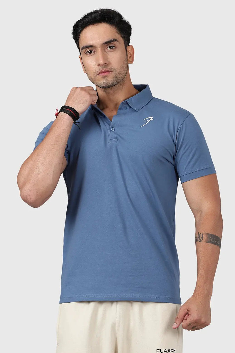 Polo T-shirt Dusk Blue by Fuaark Nz