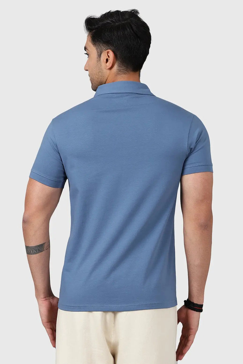 Polo T-shirt Dusk Blue by Fuaark Nz