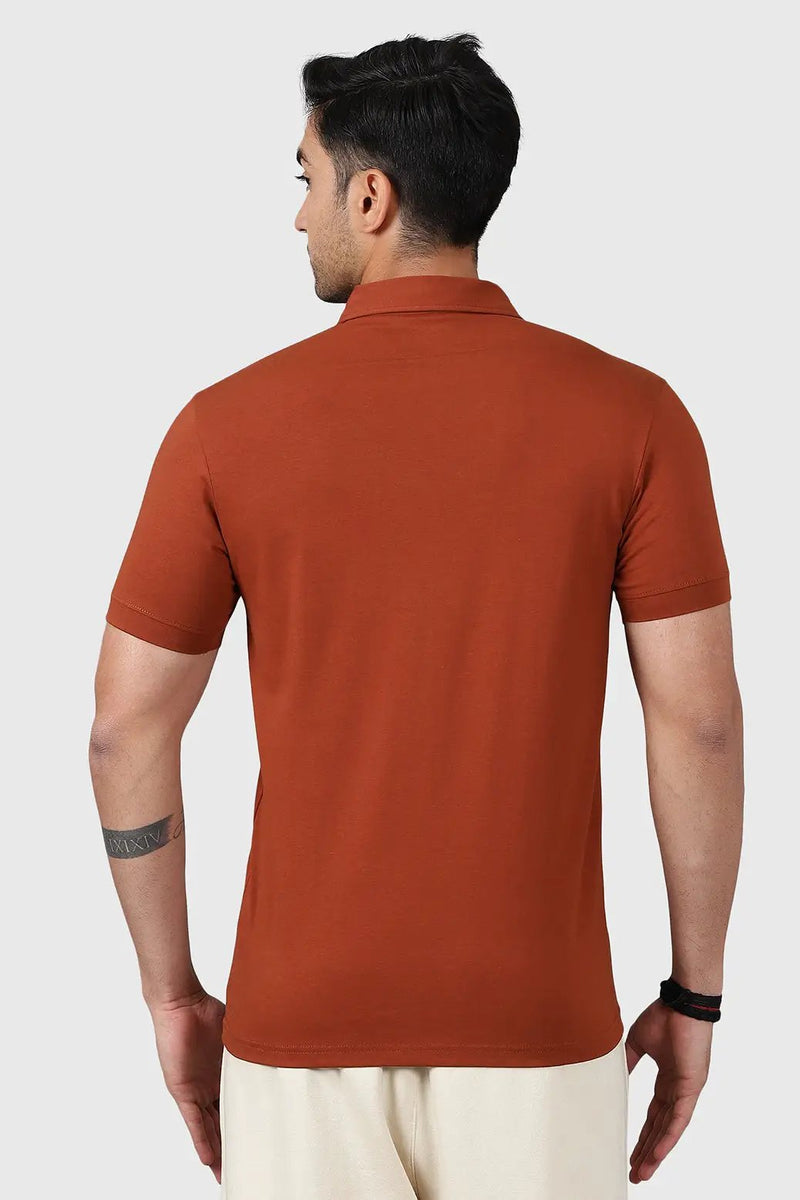 Polo T-shirt Salsa Brown by Fuaark Nz