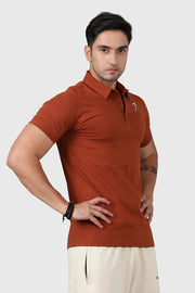 Polo T-shirt Salsa Brown by Fuaark Nz