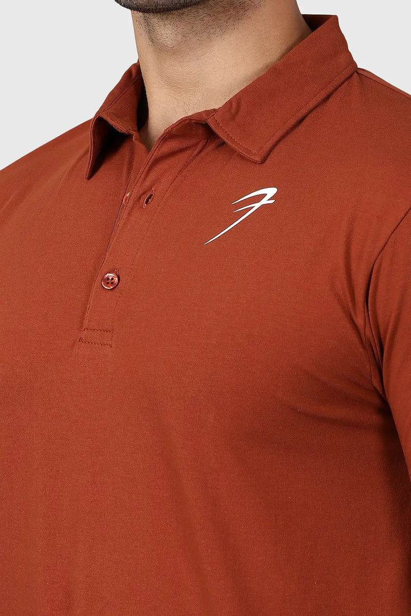 Polo T-shirt Salsa Brown by Fuaark Nz