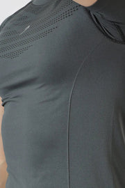 Power Seamless T-shirt Grey/Logo by Fuaark Nz