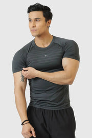 Power Seamless T-shirt Grey/Logo by Fuaark Nz