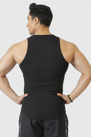 Ribbed Tank Black by Fuaark Nz