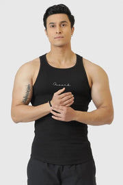 Ribbed Tank Black by Fuaark Nz