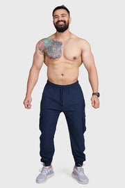 Script Cargo Joggers Dark Navy by Fuaark Nz