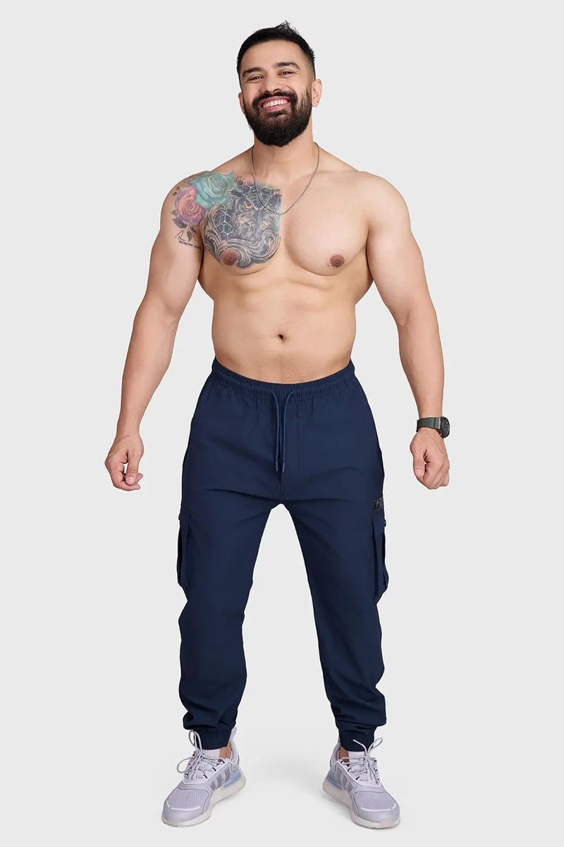 Script Cargo Joggers Dark Navy by Fuaark Nz