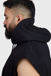 Signature Cap Sleeves Hoodie Black by Fuaark Nz