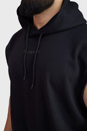 Signature Cap Sleeves Hoodie Black by Fuaark Nz