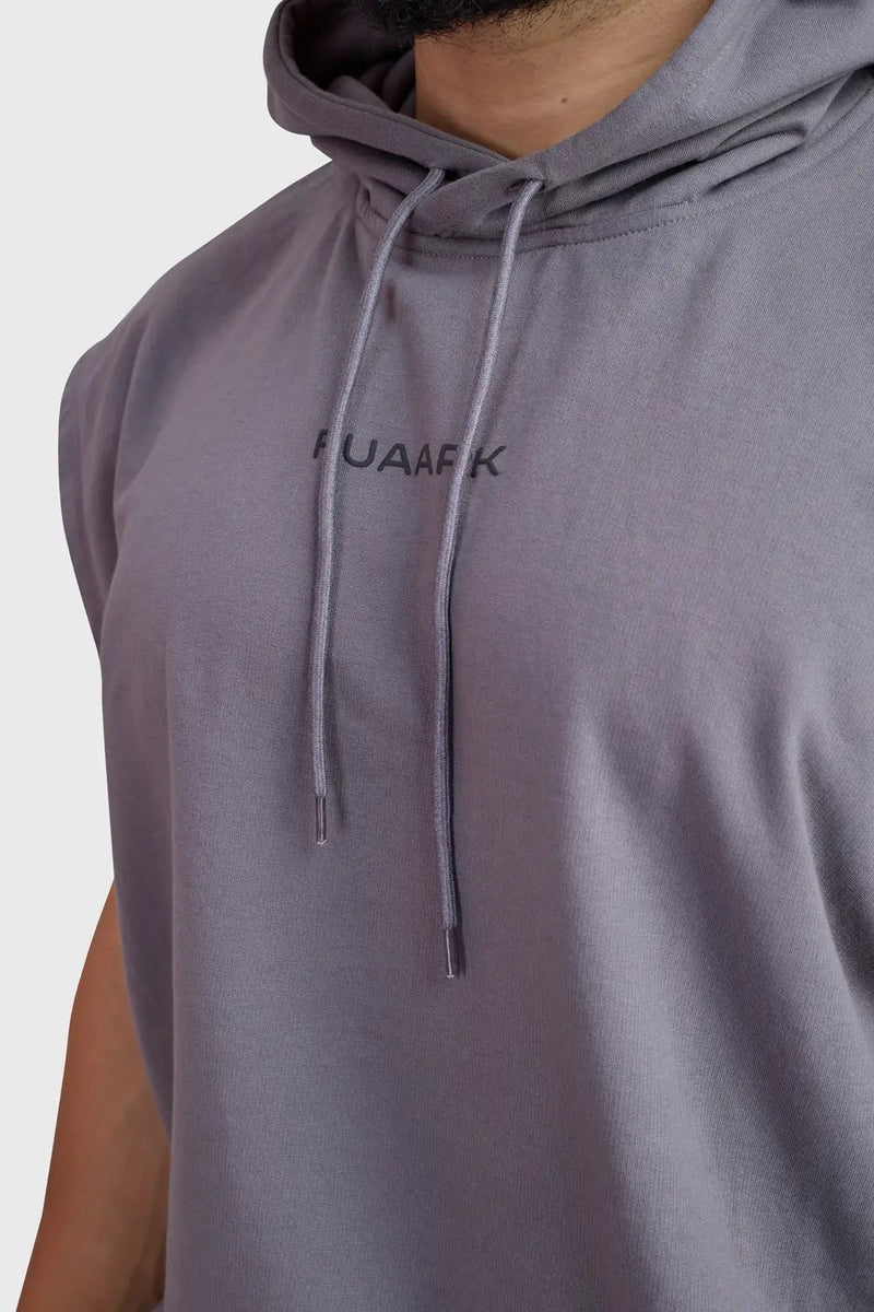 Signature Cap Sleeves Hoodie Dark Grey by Fuaark Nz