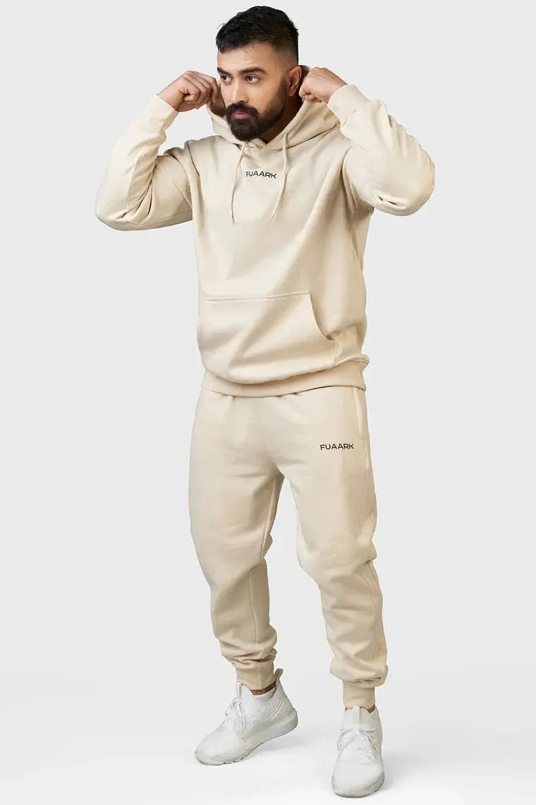 Unisex Signature Oversized Hoodies Beige by Fuaark Nz