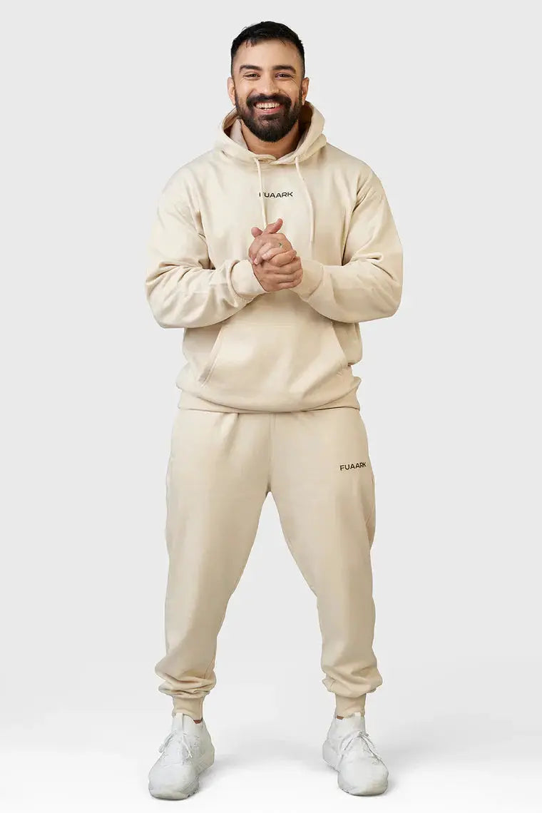 Unisex Signature Oversized Hoodies Beige by Fuaark Nz