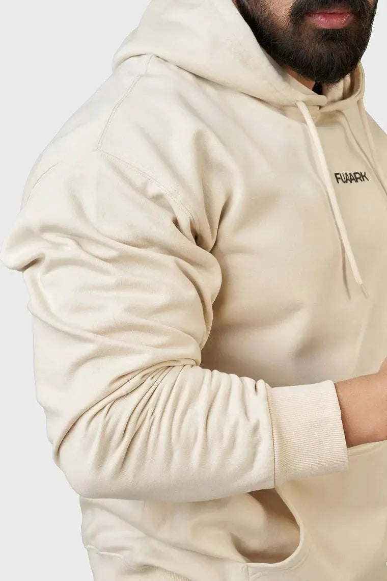 Unisex Signature Oversized Hoodies Beige by Fuaark Nz