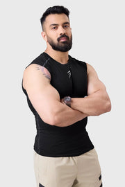 Compression Sleeveless Tank Black by Fuaark Nz