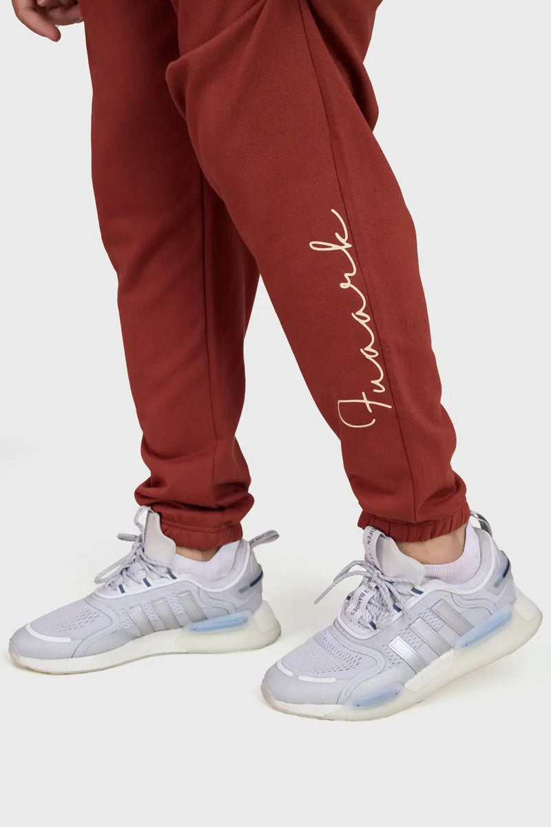 Signature Oversized Band Joggers Rust by Fuaark Nz